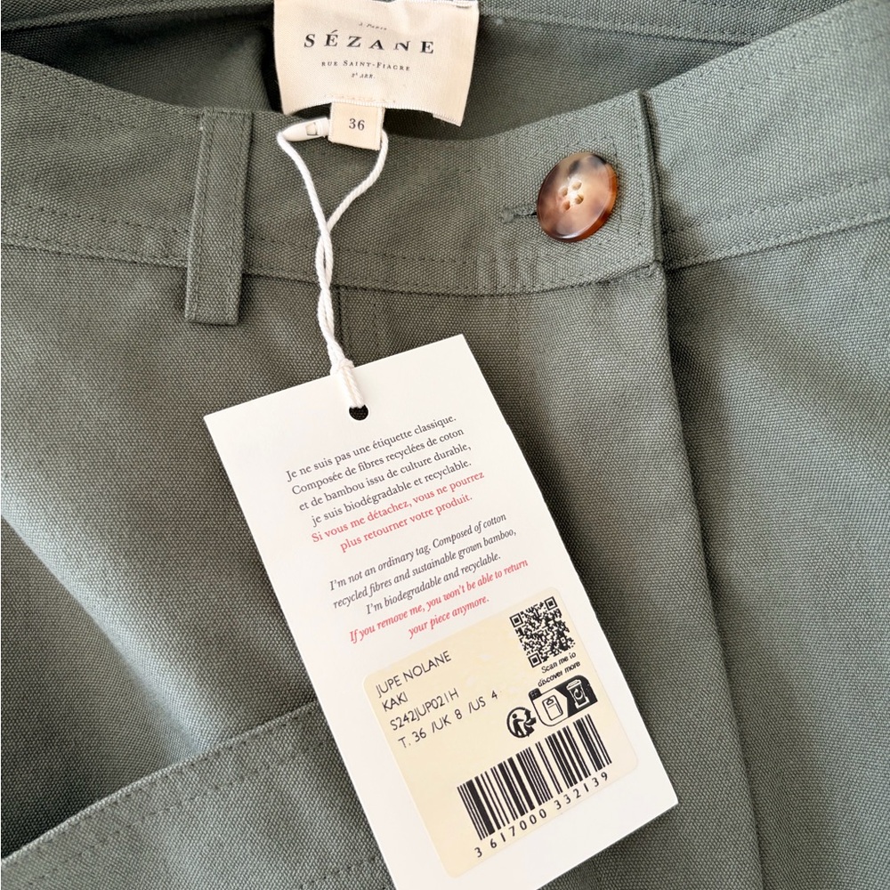Sezane Nolane Skirt in khaki - Picture 5 of 7